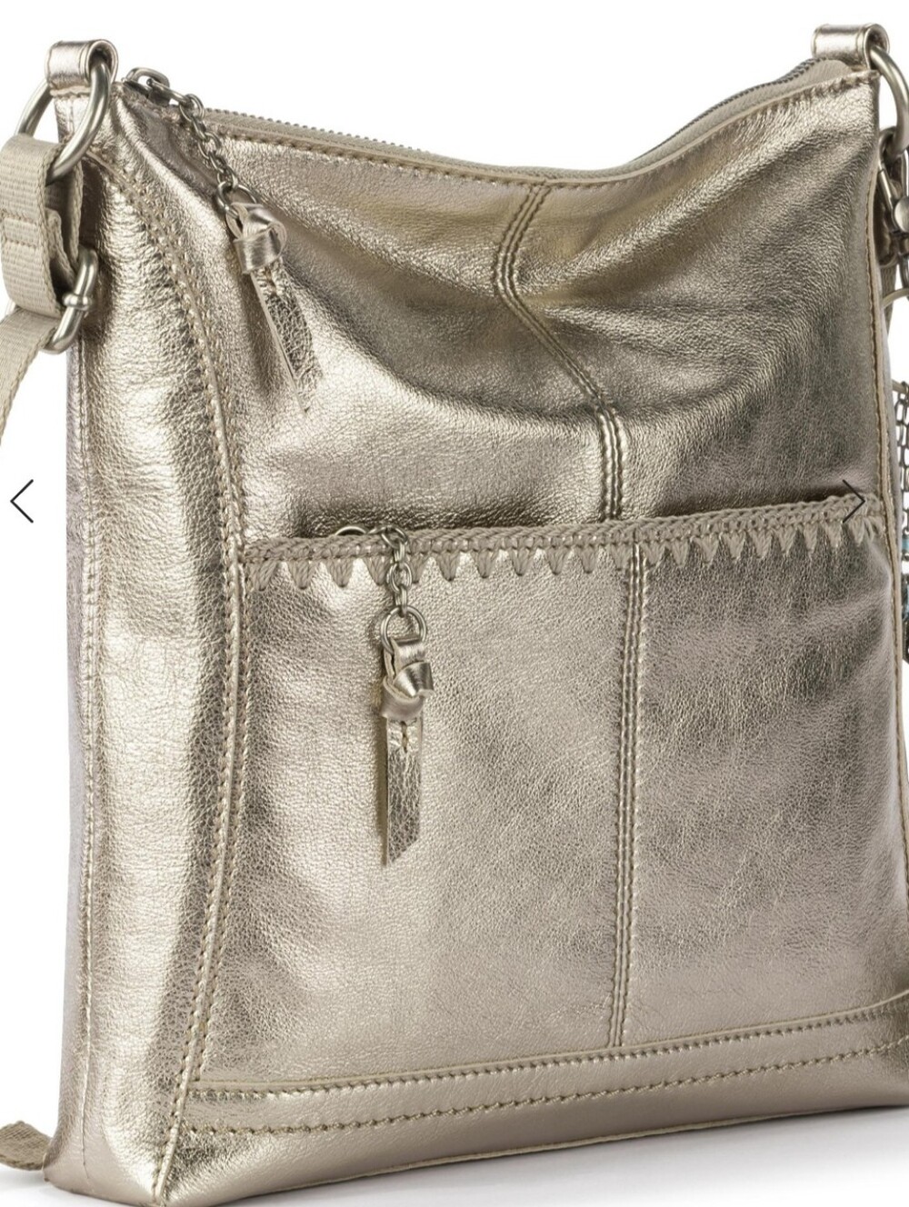 The Sak Lucia Leather Crossbody Bag - Metallic Pyrite Gold
